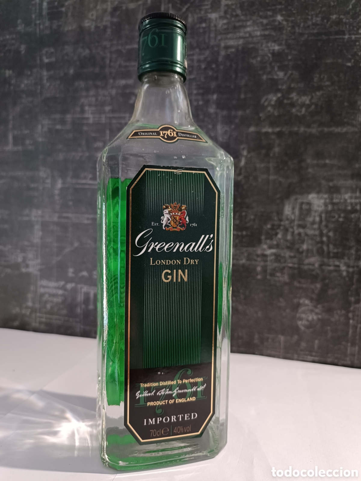 Coleccionismo de vinos y licores: BOTELLA DE GINEBRA INGLESA, &rdquo;GREENALL'S LONDON DRY GIN&rdquo;.