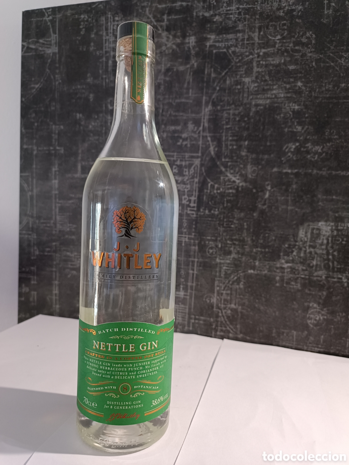 Coleccionismo de vinos y licores: BOTELLA DE GINEBRA INGLESA DE LIVERPOOL, &rdquo;J.J WHITLEY NETTLE GIN&rdquo;
