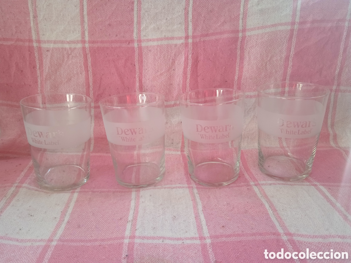 Coleccionismo de vinos y licores: 4 VASOS WHITE LABEL DEWAR'S