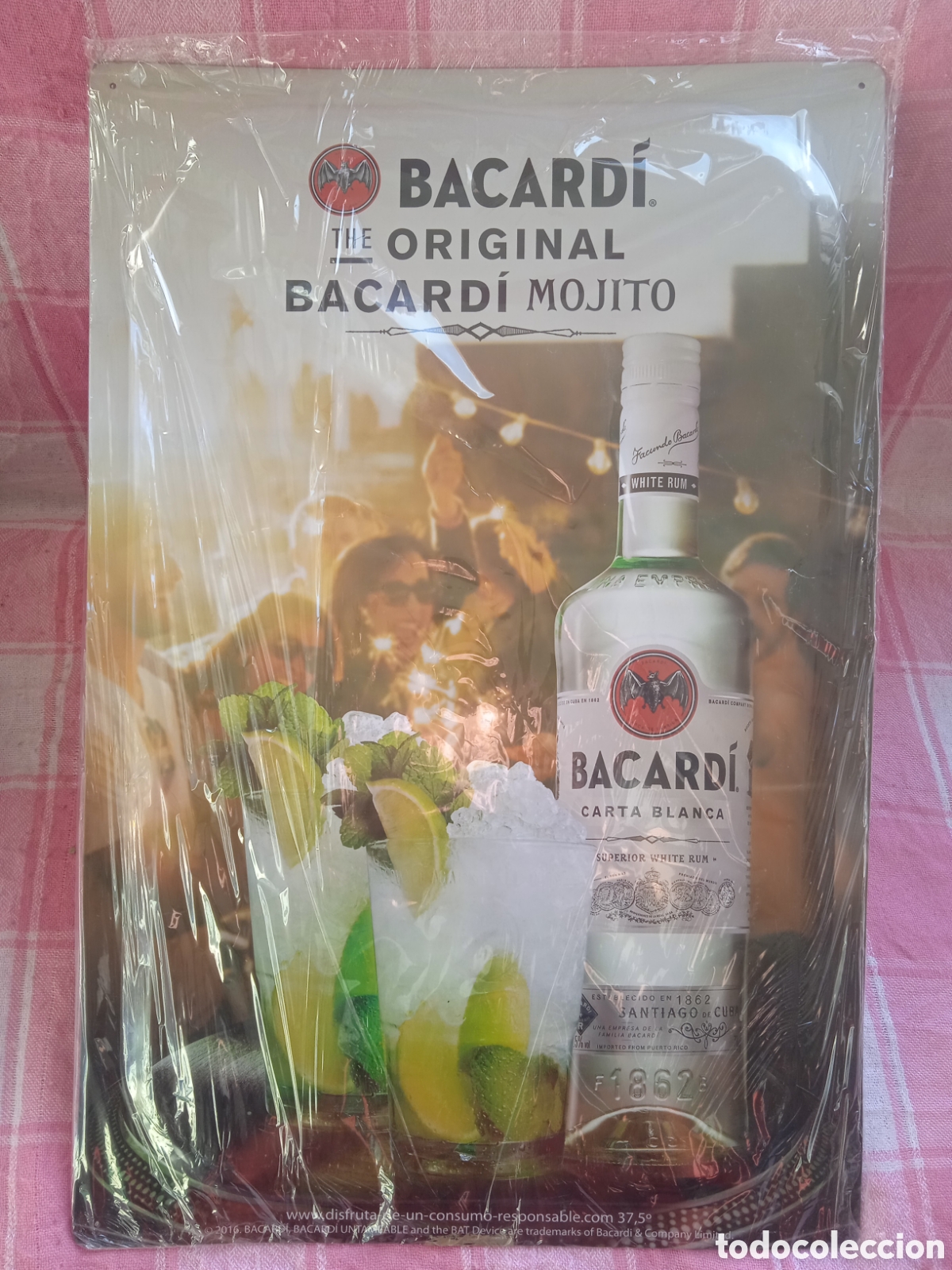 Coleccionismo de vinos y licores: BACARD&Iacute; MOJITO * CARTEL MET&Aacute;LICO