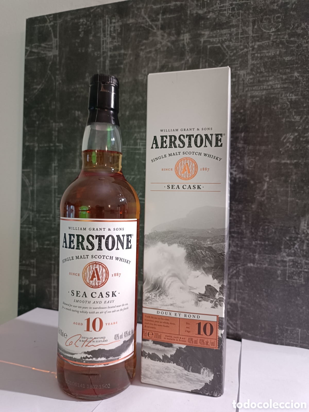 Coleccionismo de vinos y licores: BOTELLA DE WHISKY SINGLE MALT &rdquo;AERSTONE 10 A&Ntilde;OS SEA CASK&rdquo;.