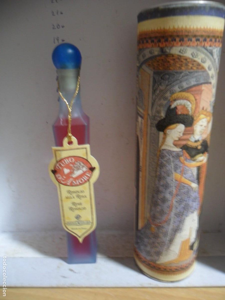 Coleccionismo de vinos y licores: BOTELLIN DE COLECCION TUBO D&acute;AMORE ROSA ROSALIO ITALIA EN SU CAJA