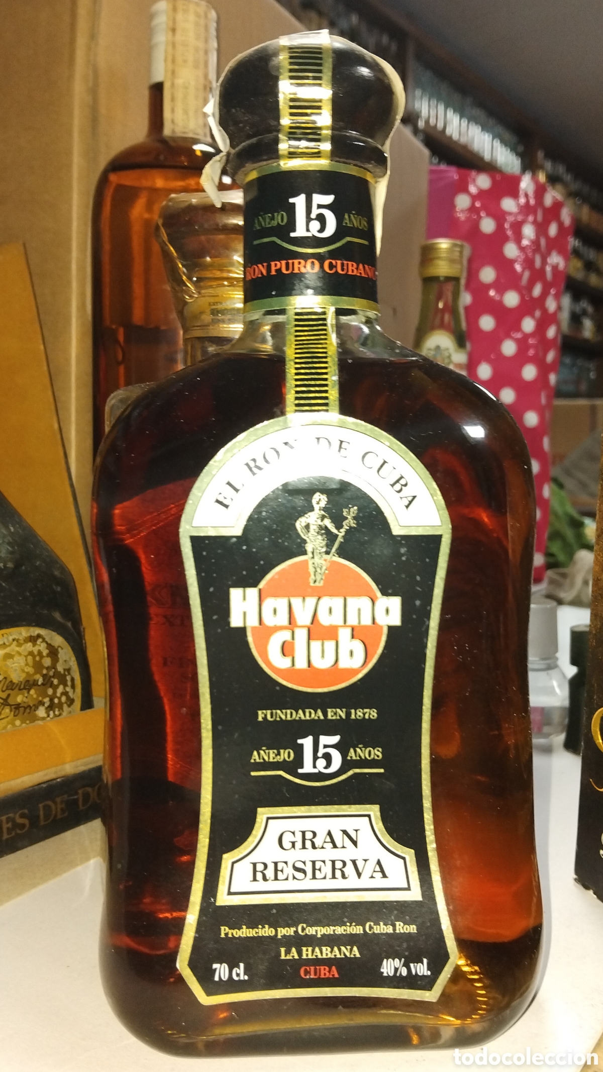Coleccionismo de vinos y licores: Botella ronn gran reserva HAVANA CLUB a&ntilde;ejo de 15 a&ntilde;os. Cerrada y precintada