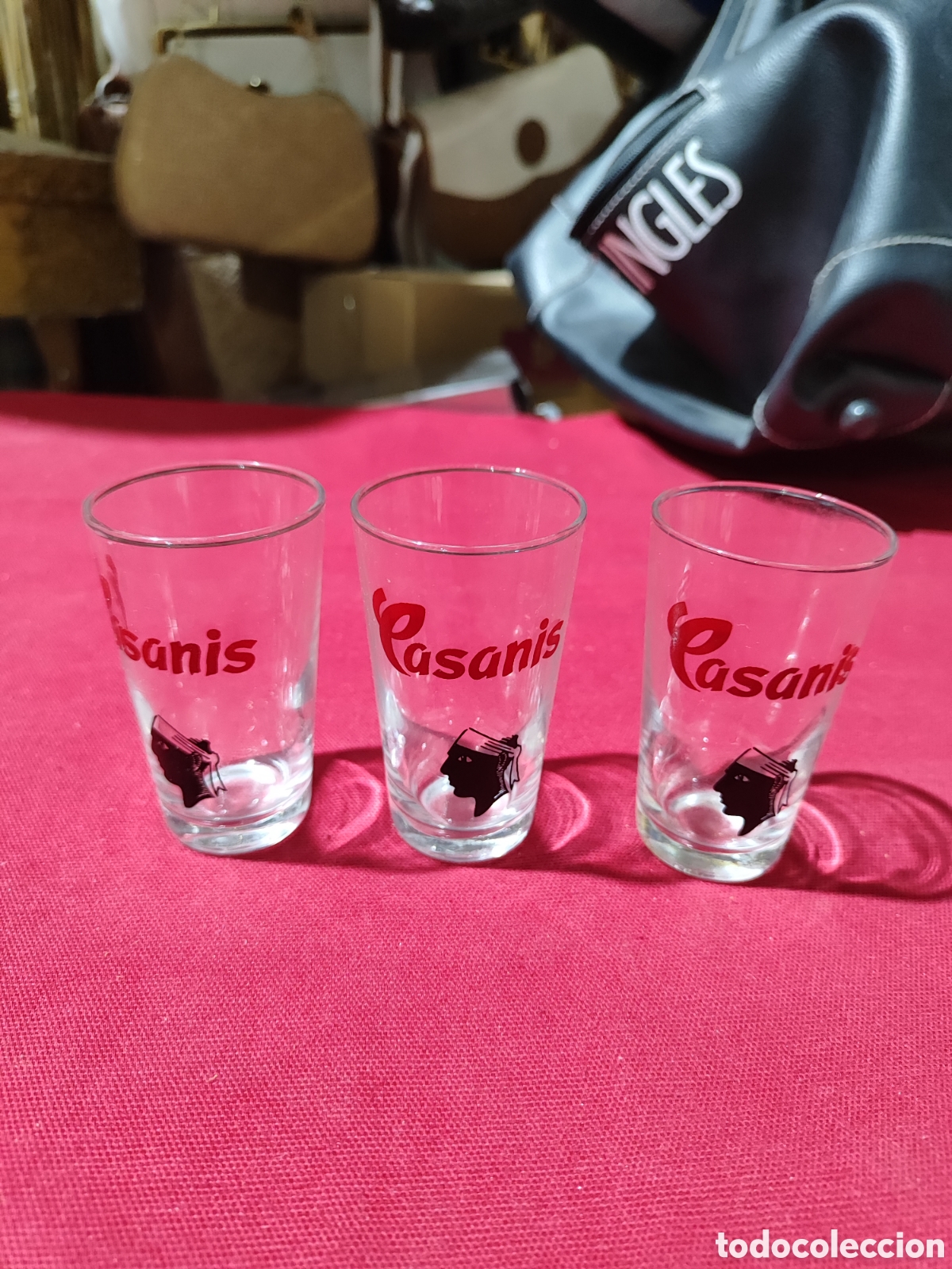 Coleccionismo de vinos y licores: Dif&iacute;cil y antiguo Lote 3 vasos an&iacute;s PASTIS CASANIS