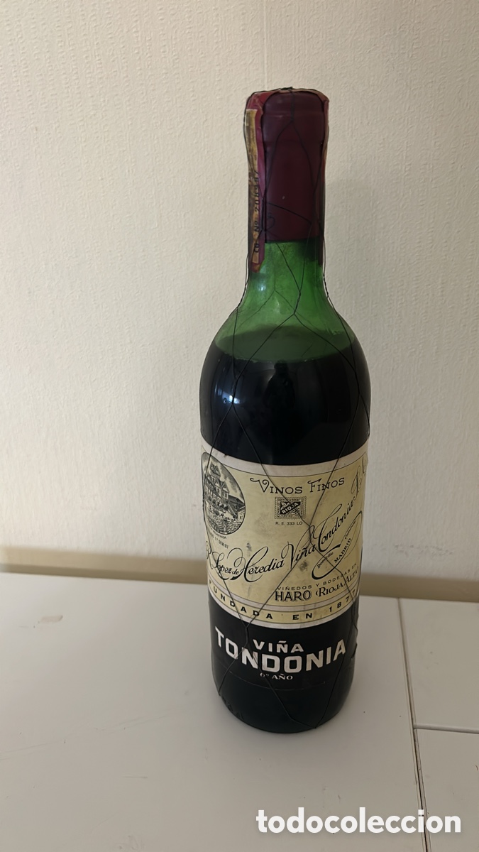 Coleccionismo de vinos y licores: Botella Antigua Vi&ntilde;a Tondonia - R. L&oacute;pez de Heredia - Sello Diploma de Garant&iacute;a