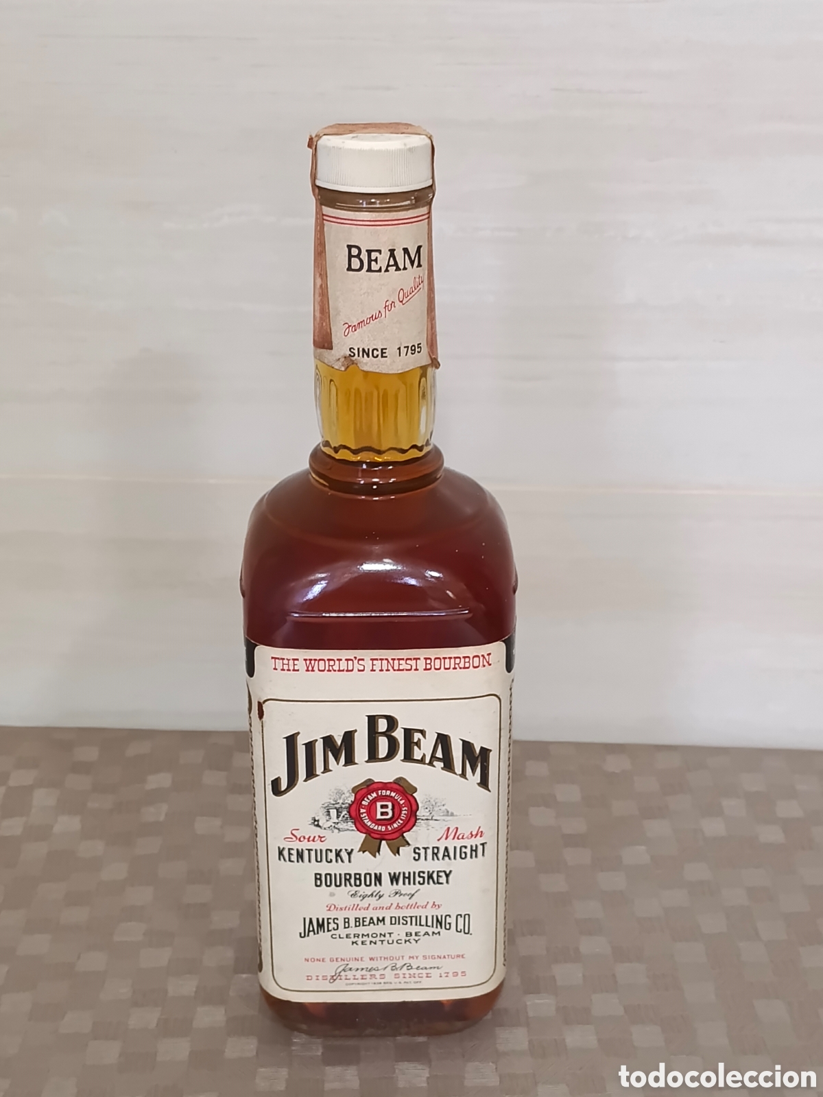 Coleccionismo de vinos y licores: BOURBON WHISKEY. JIM BEAM. (A&ntilde;os 70) DESTILLED CLERMONT-BEAM. KENTUCKY