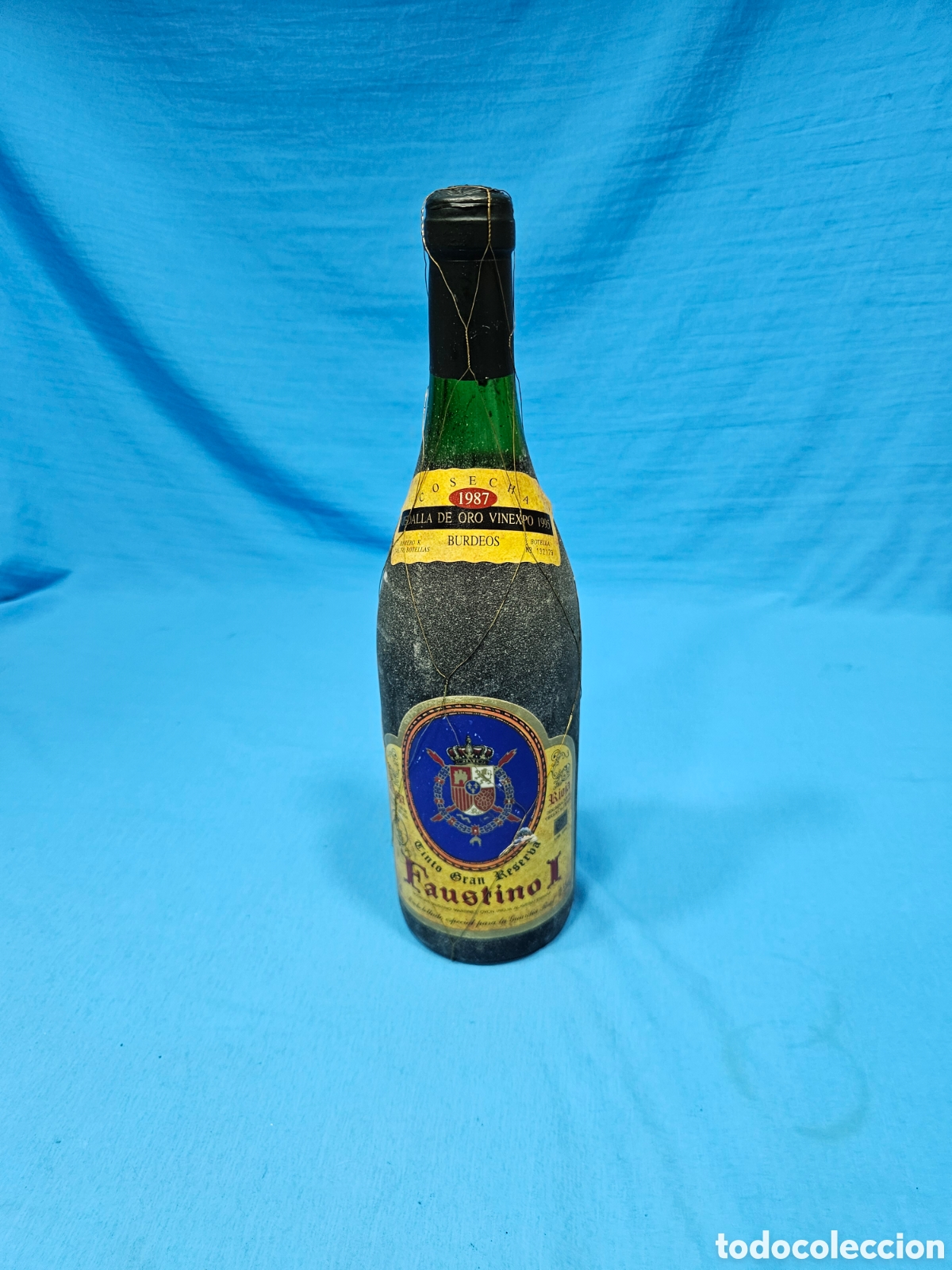 Coleccionismo de vinos y licores: BOTELLA VINO TINTO COSECHA 1987 BURDEOS GRAN RESERVA. FAUSTINO I, RIOJA. 75 CL.