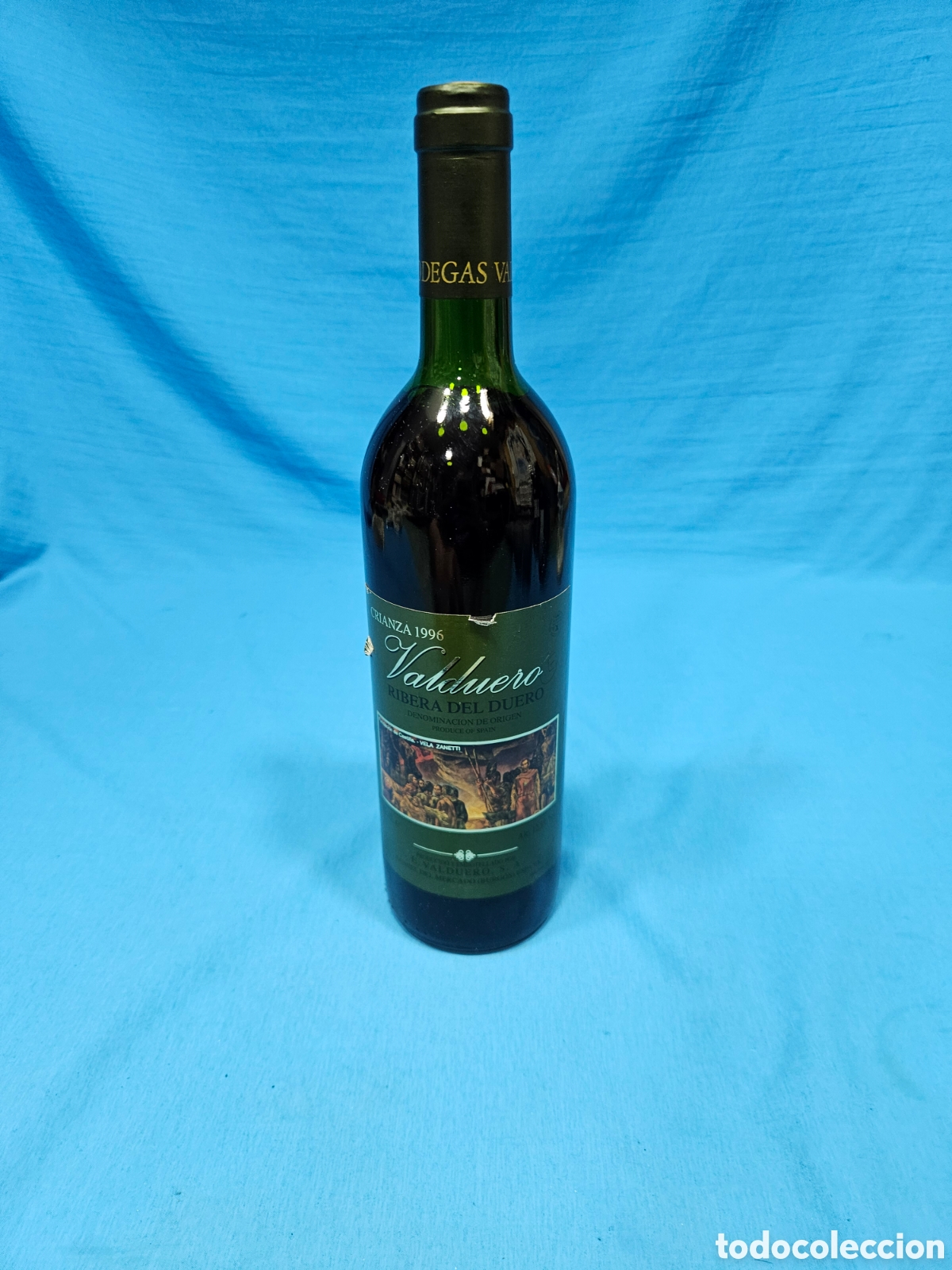 Collection of wines and liquors: BOTELLA VINO TINTO VALDUERO. CRIANZA 1996. RIBERA DEL DUERO