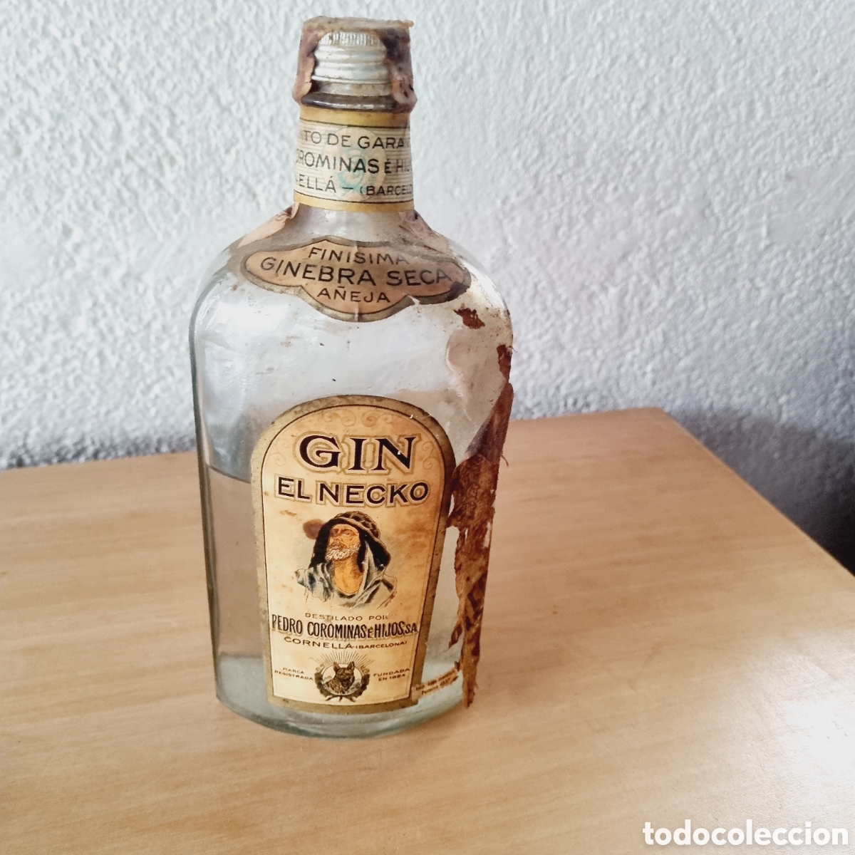 Coleccionismo de vinos y licores: Gin El Necko cerrado