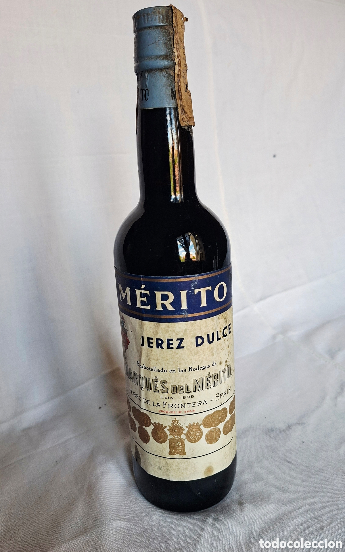 Coleccionismo de vinos y licores: Botella grande vintage Jerez Dulce M&eacute;rito, Jerez de la Frontera.