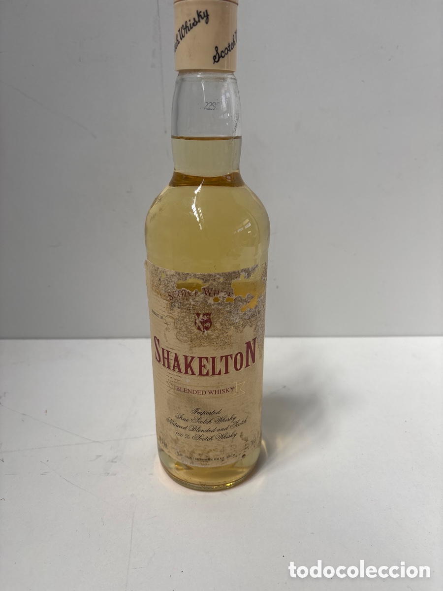 Coleccionismo de vinos y licores: Botella de whisky Shackleton Blended