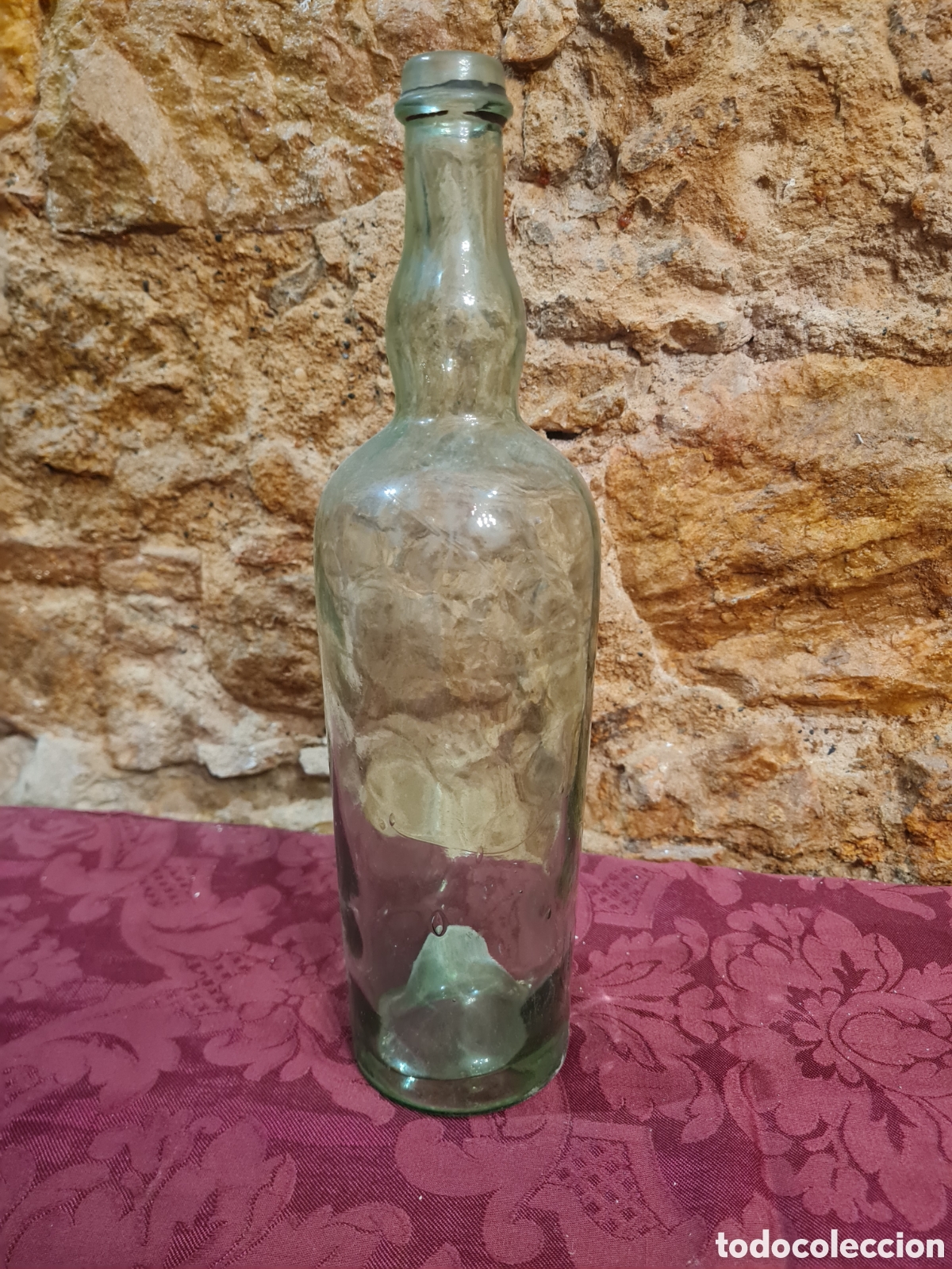 Coleccionismo de vinos y licores: Botella de chartreuse grabado al &aacute;cido a&ntilde;os 1930