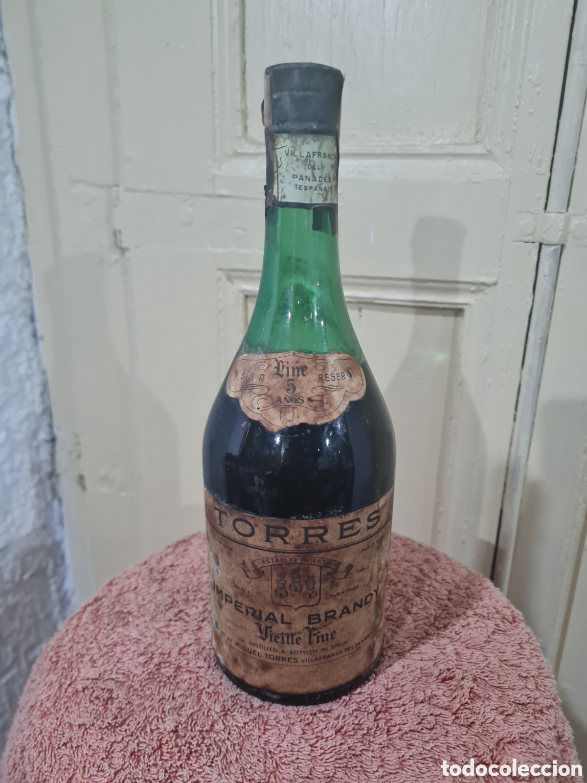 Coleccionismo de vinos y licores: Imperial BRANDY VILLE FINE (5 A&Ntilde;OS ochenta centimos)