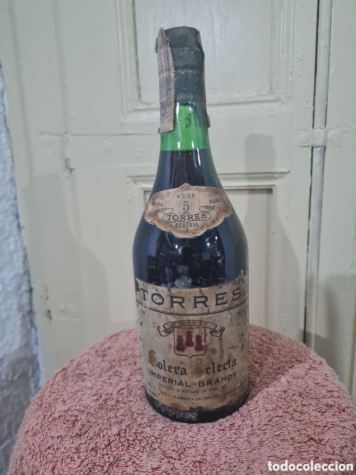 Coleccionismo de vinos y licores: Imperial Brandy v.s.o.p TORRES 5 RESERVA (SOLERA SELECTA )ochenta centimos