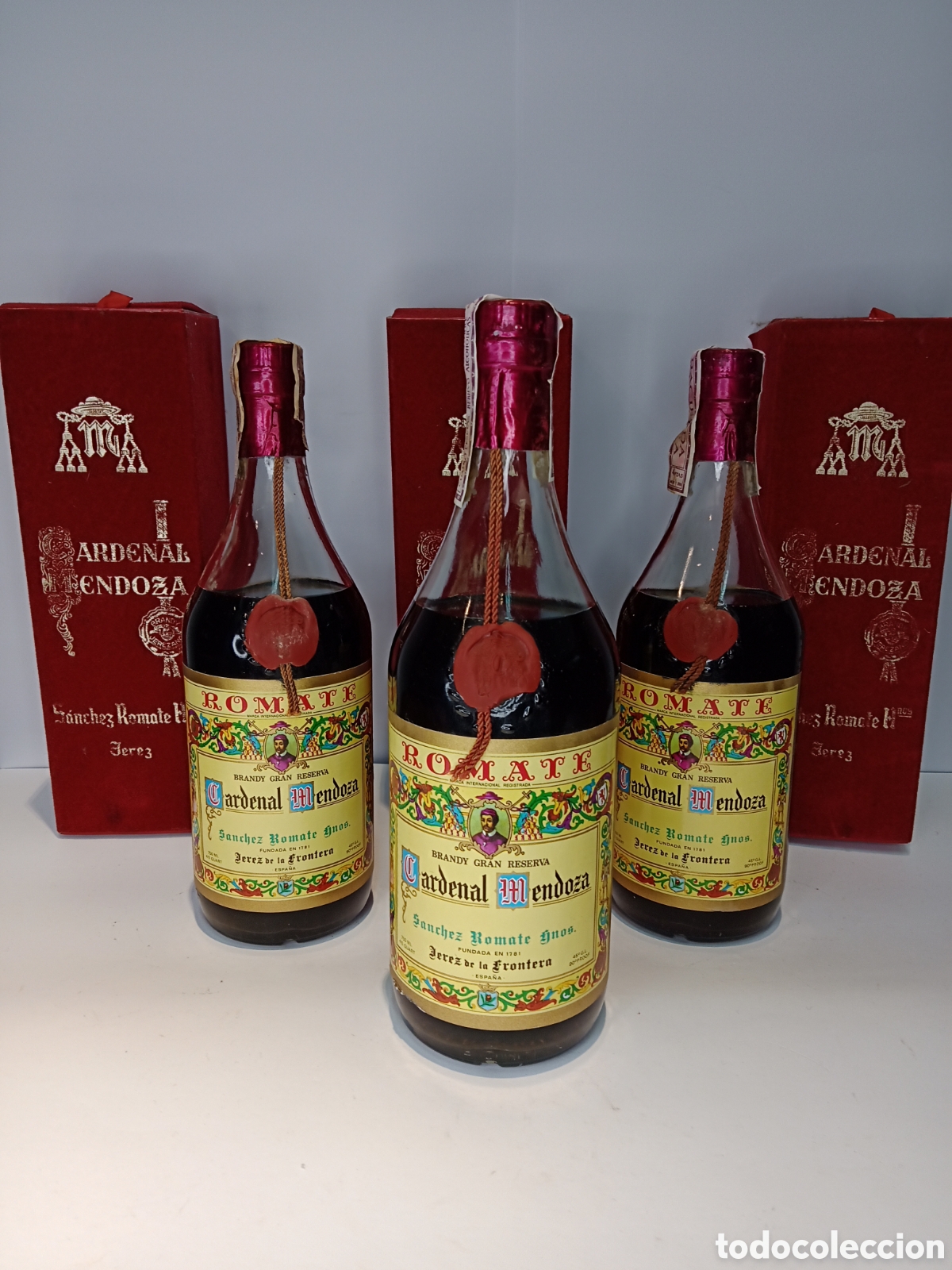 Coleccionismo de vinos y licores: Lote de botellas CARDENAL MENDOZA - etiqueta original 4pts