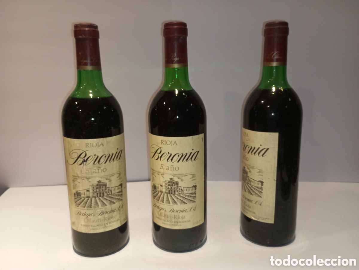 Coleccionismo de vinos y licores: Lote vino Rioja BERONIA 5 a&ntilde;os
