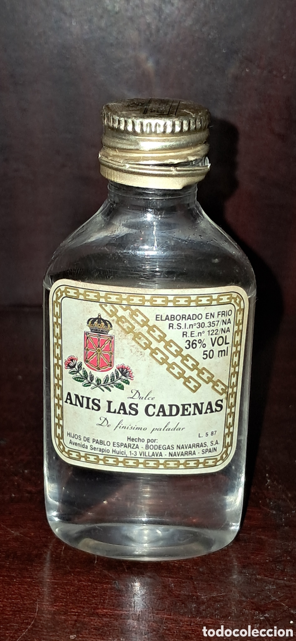 Coleccionismo de vinos y licores: Lote 5 Botellines Miniatura An&iacute;s Las Cadenas Dulce - Navarra (Pablo Esparza)