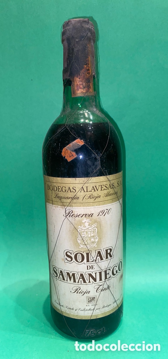 Coleccionismo de vinos y licores: SOLAR SAMANIEGO-RESERVA 1970.