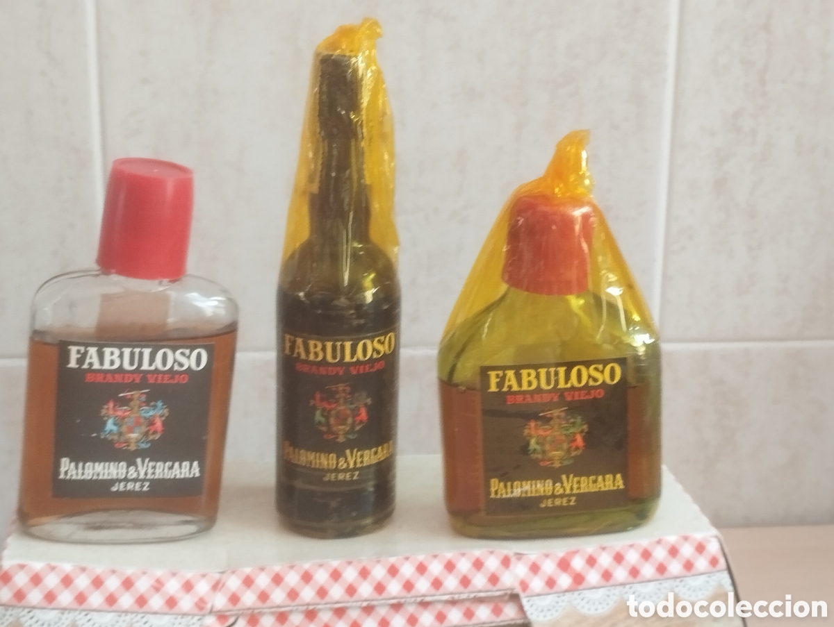 Coleccionismo de vinos y licores: PETACA BRANDY VIEJO FABULOSO LOTE DE TRES