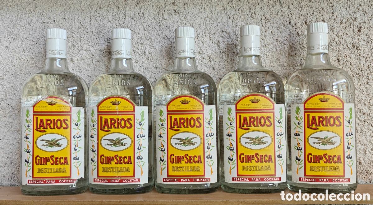 Coleccionismo de vinos y licores: 5 Botellas Gin Larios Antiguas