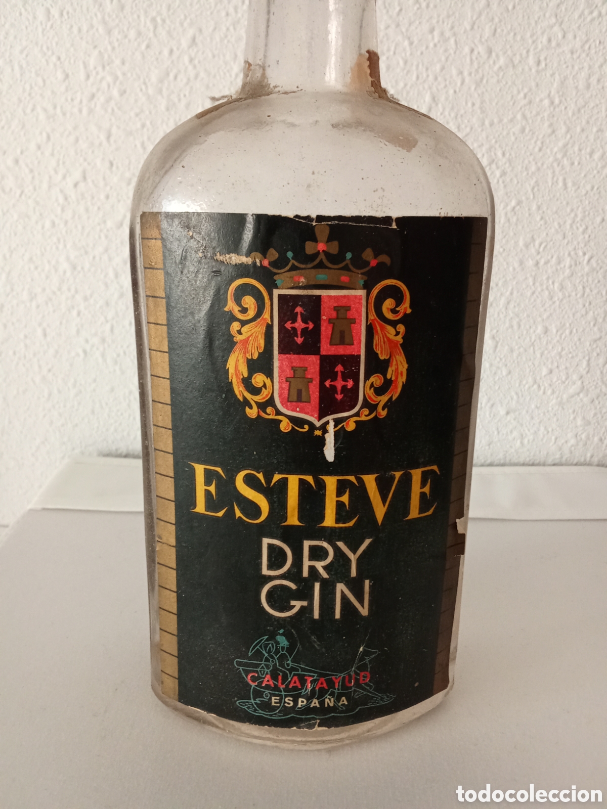 Coleccionismo de vinos y licores: ESTEVE , DRY GIN , CALATAYUD ; escasa y rara