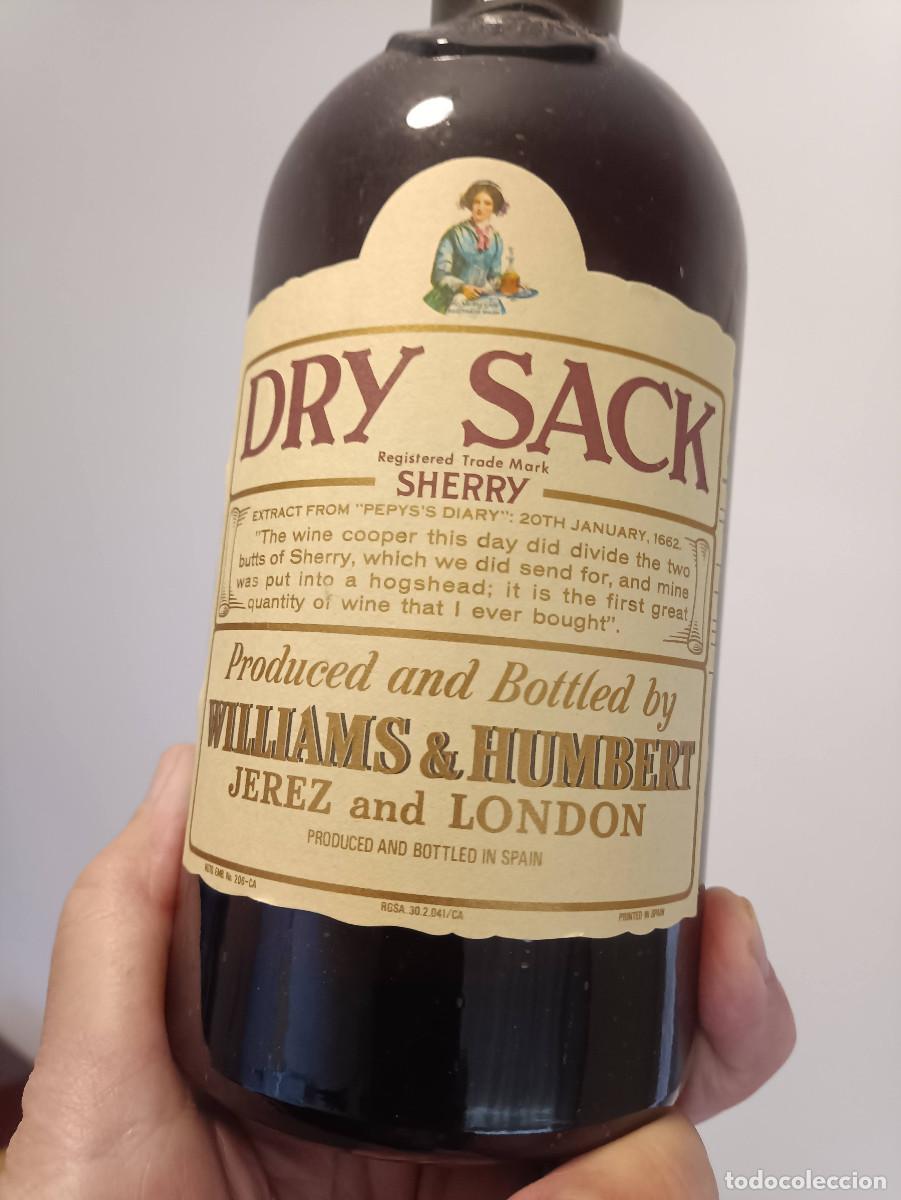 Coleccionismo de vinos y licores: Botella Sherry Dray Sack. Completa, con su saco