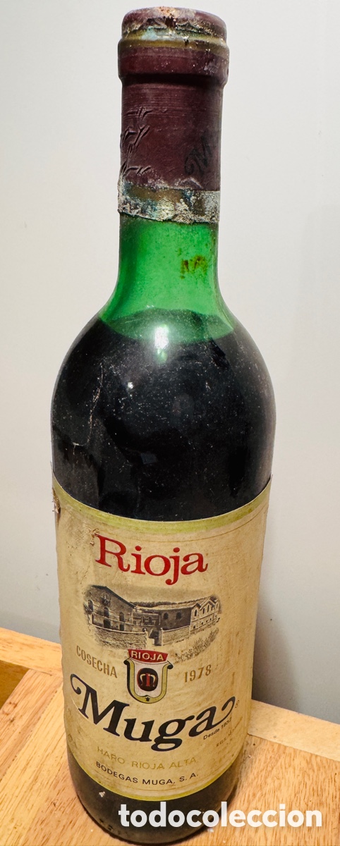 Coleccionismo de vinos y licores: Botella de vino Muga 1978 Rioja