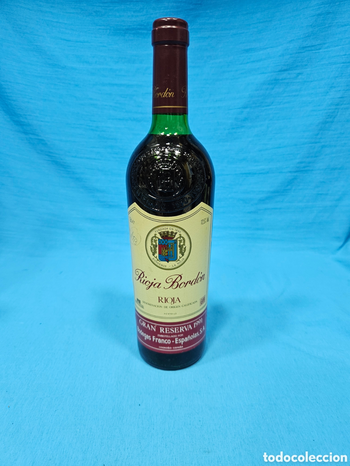 Coleccionismo de vinos y licores: BOTELLA VINO TINTO. RIOJA BORDON. GRAN RESERVA 1991. BODEGAS FRANCO ESPA&Ntilde;OLAS