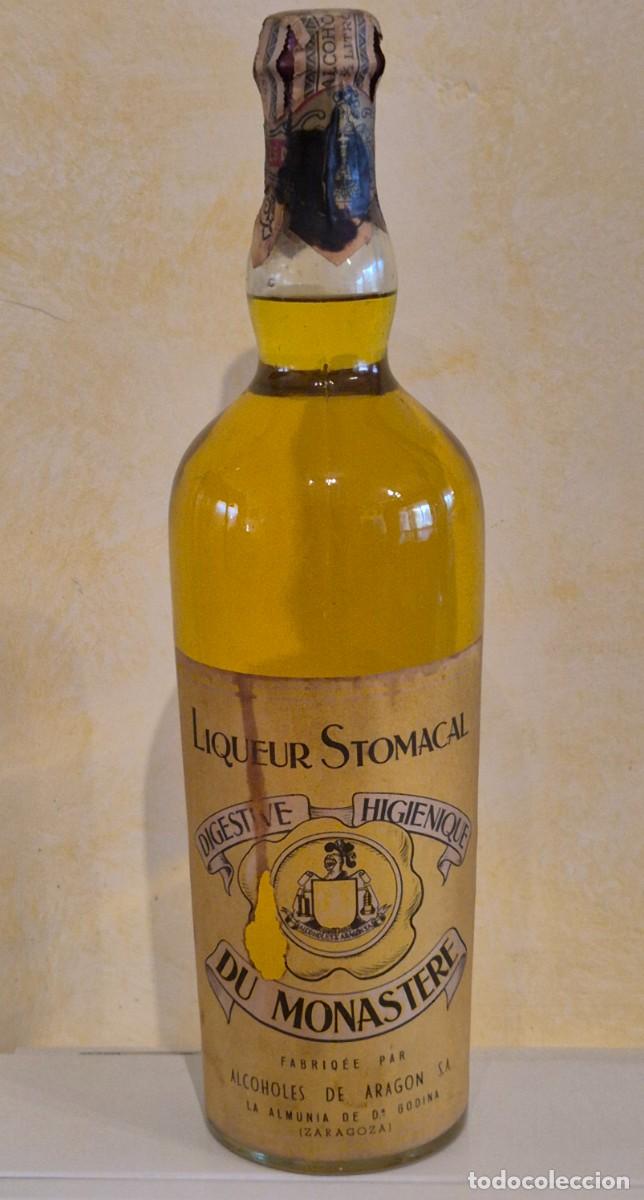 Coleccionismo de vinos y licores: Botella antigua &ldquo;Liqueur Stomacal du Monast&egrave;re&rdquo; &ndash; Alcoholes de Arag&oacute;n (f&aacute;brica desaparecida)