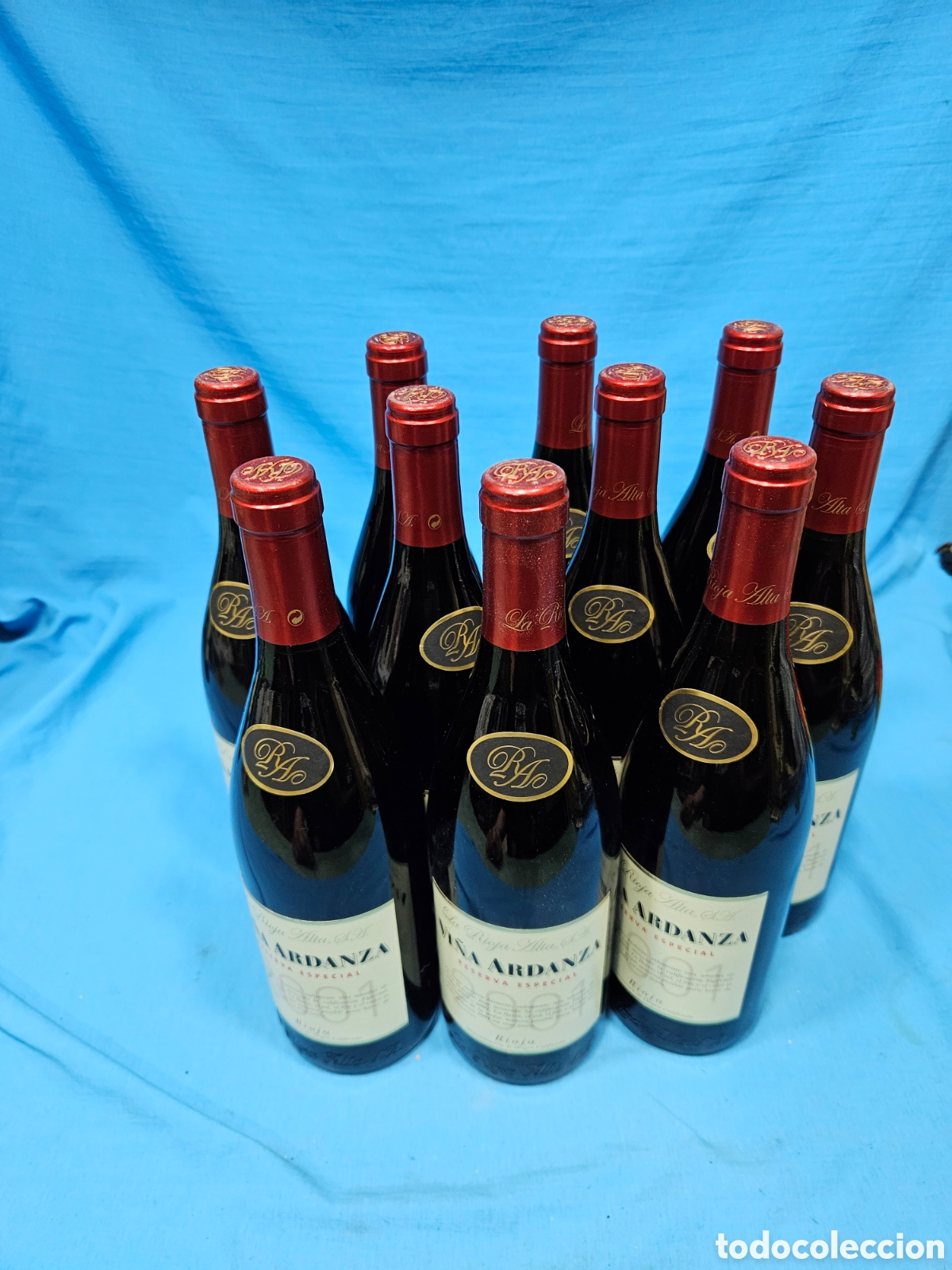 Colecionismo de vinhos e licores: 10 BOTELLAS VINO TINTO RIOJA ALTA. VI&Ntilde;A ARDANZA. RESERVA ESPECIAL 2001
