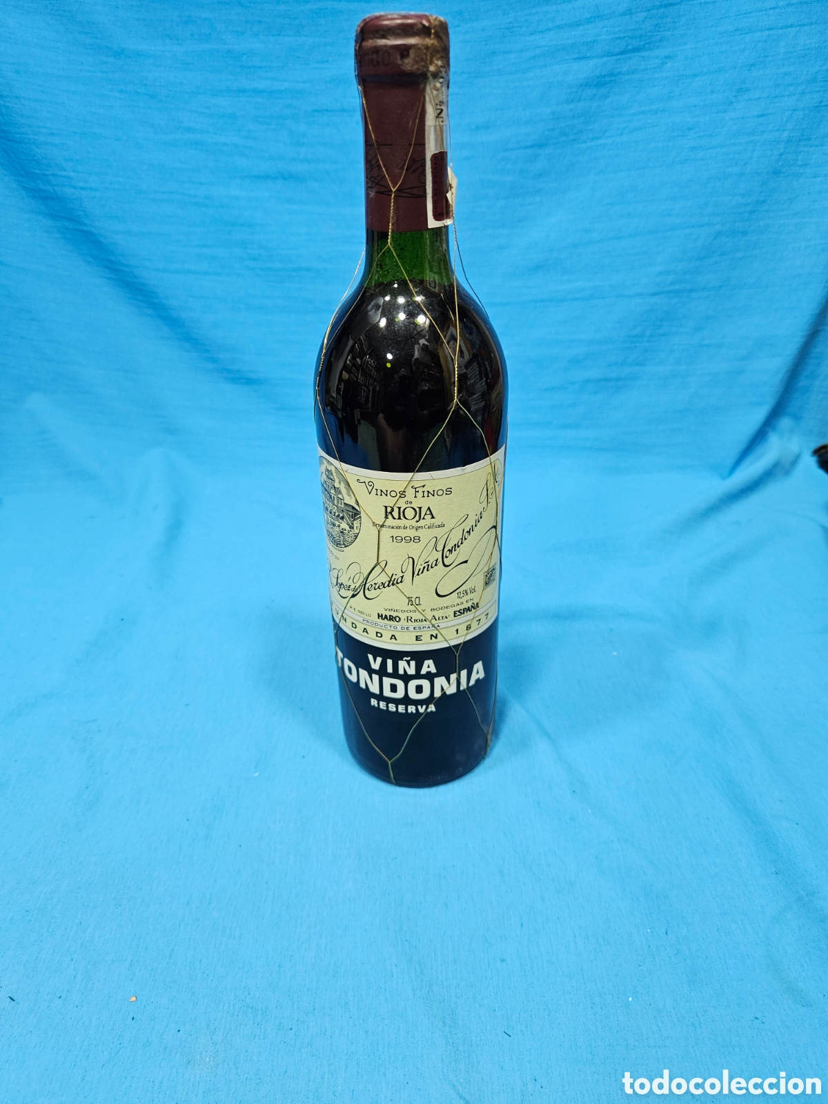 Collection of wines and liquors: BOTELLA VINO TINTO BI&Ntilde;A TONDONIA. RESERVA 1998