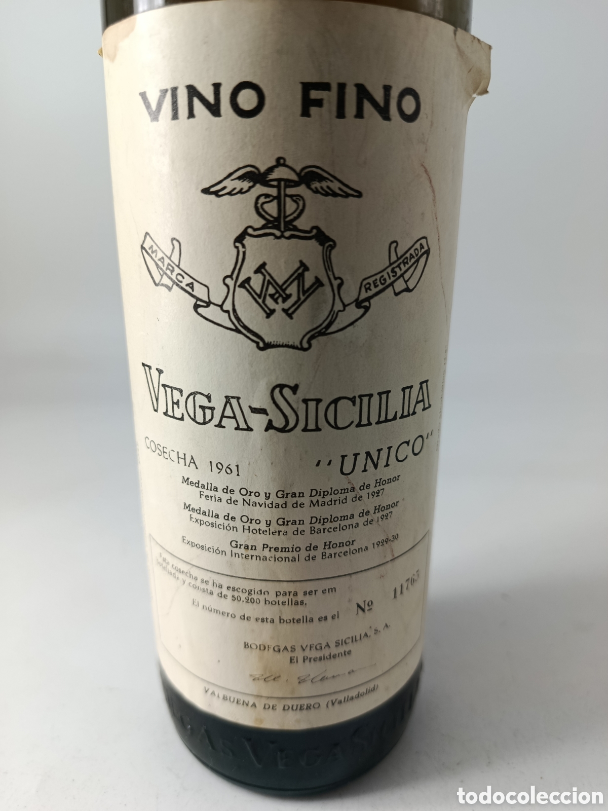 Coleccionismo de vinos y licores: Botella vino Vega Sicilia &Uacute;nico 1961