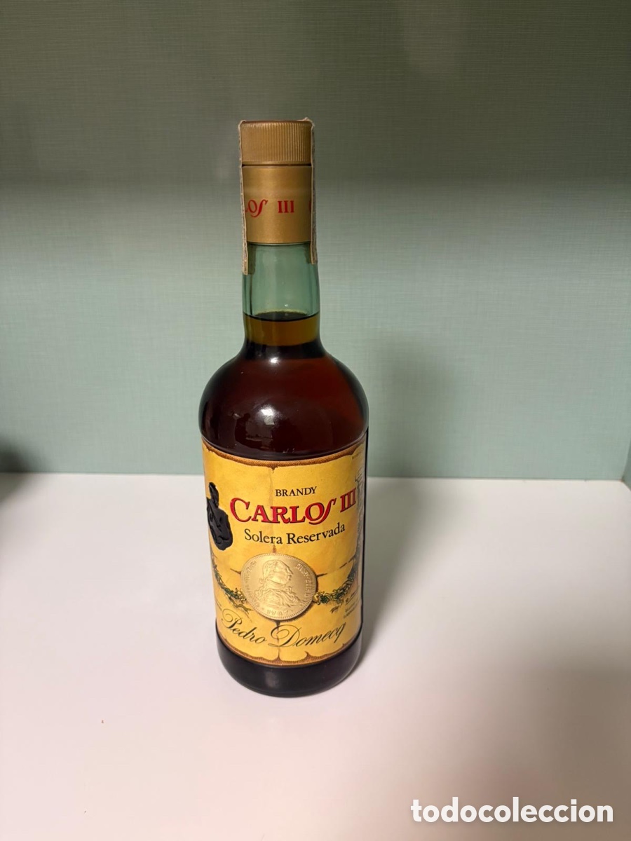 Coleccionismo de vinos y licores: Botella Brandy - Carlos III