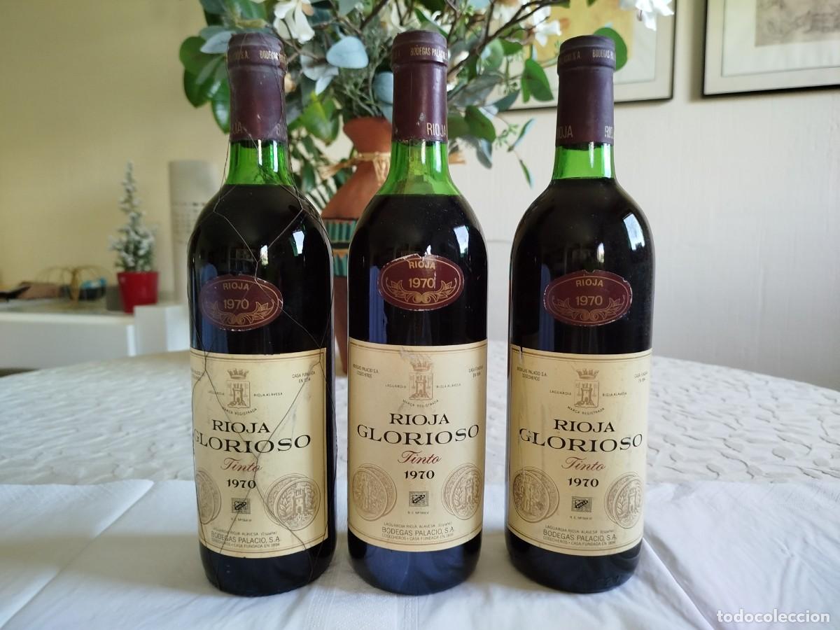 Coleccionismo de vinos y licores: Lote 3 botellas Rioja Glorioso Gran Reserva 1970
