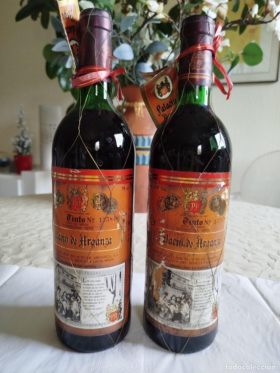 Coleccionismo de vinos y licores: Lote 2 botellas Palacio de Arganza Gran Reserva 1970 Vino de la Tierra de Le&oacute;n