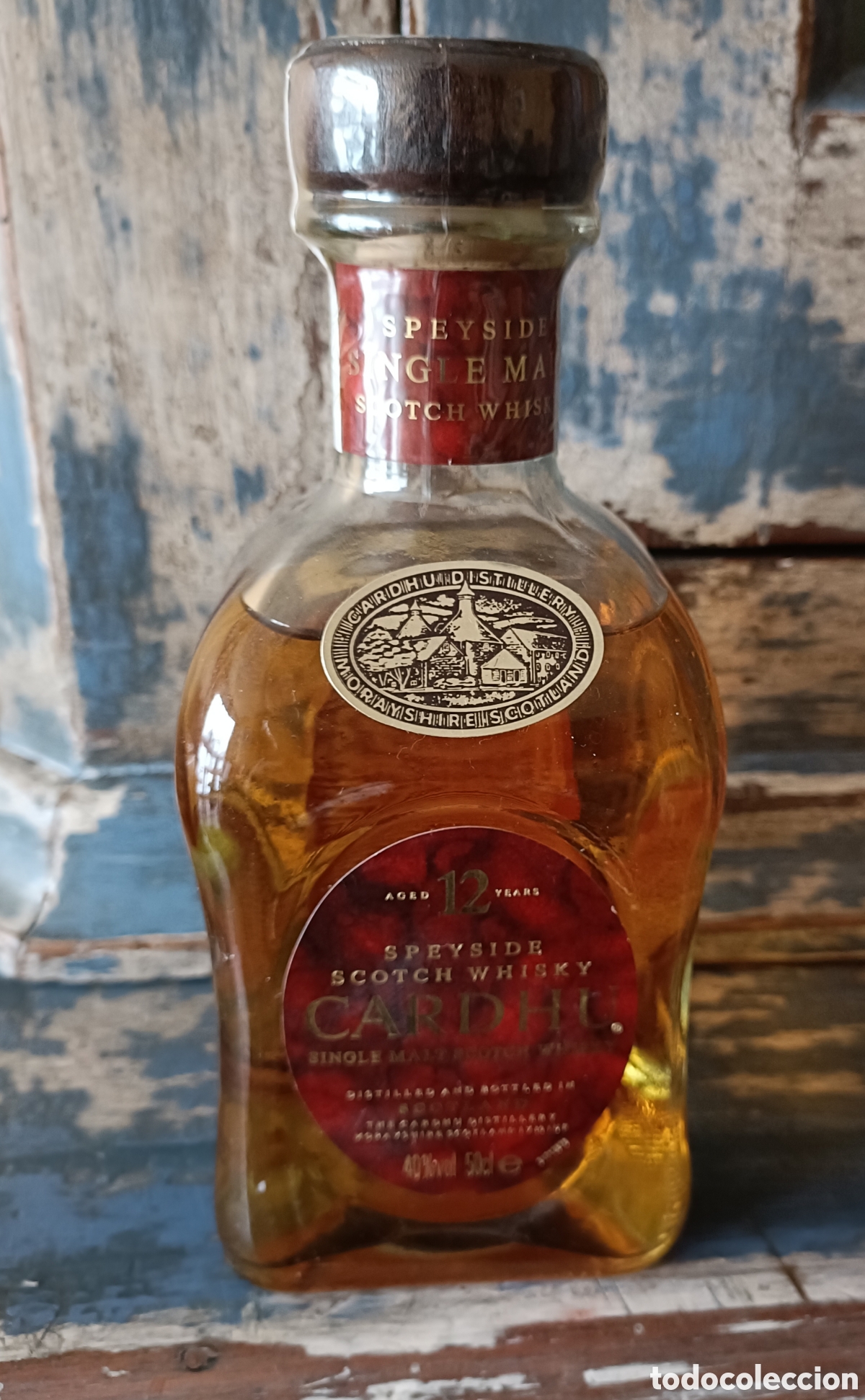 Coleccionismo de vinos y licores: Antigua botella de whisky Cardhu 12 a&ntilde;os 50 cl Precintada