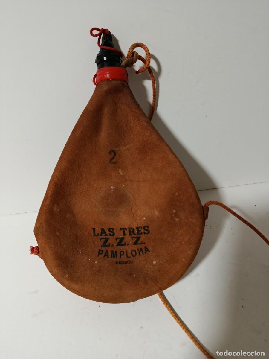 Coleccionismo de vinos y licores: BOTA ANTIGUA LAS TRES Z.Z.Z N&deg;2 PAMPLONA
