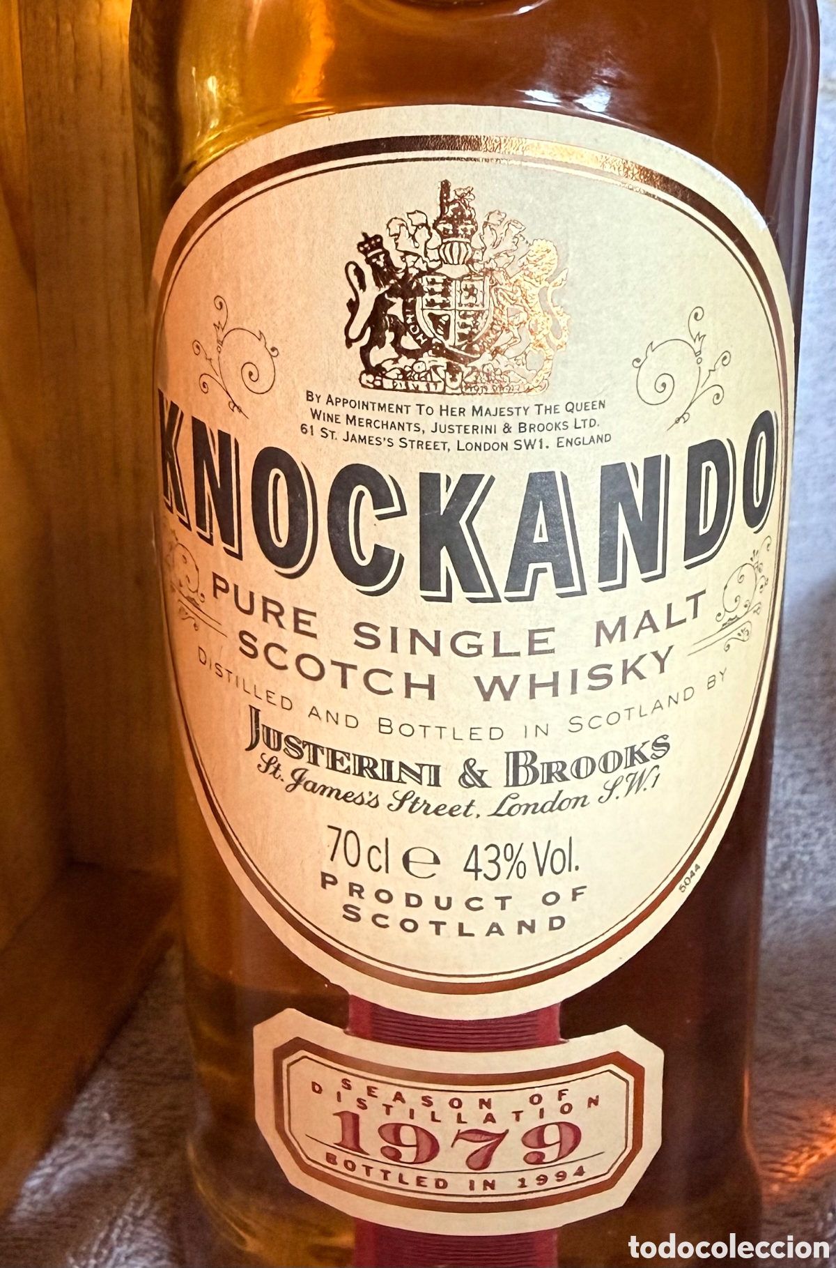 Coleccionismo de vinos y licores: Whisky knockando single malt vintage 1979