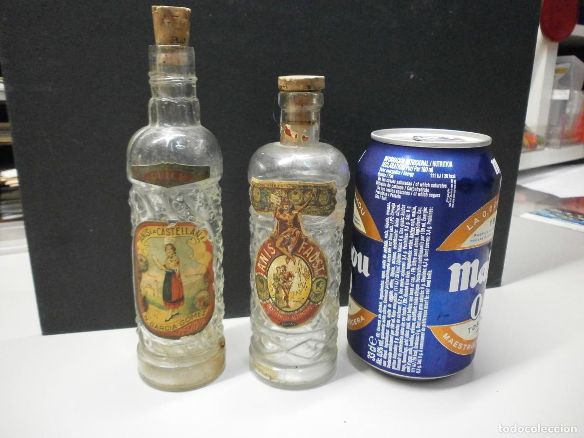 Coleccionismo de vinos y licores: lote de 2 botellas antiguas de anis la castellana y anis faost las 2 vacias