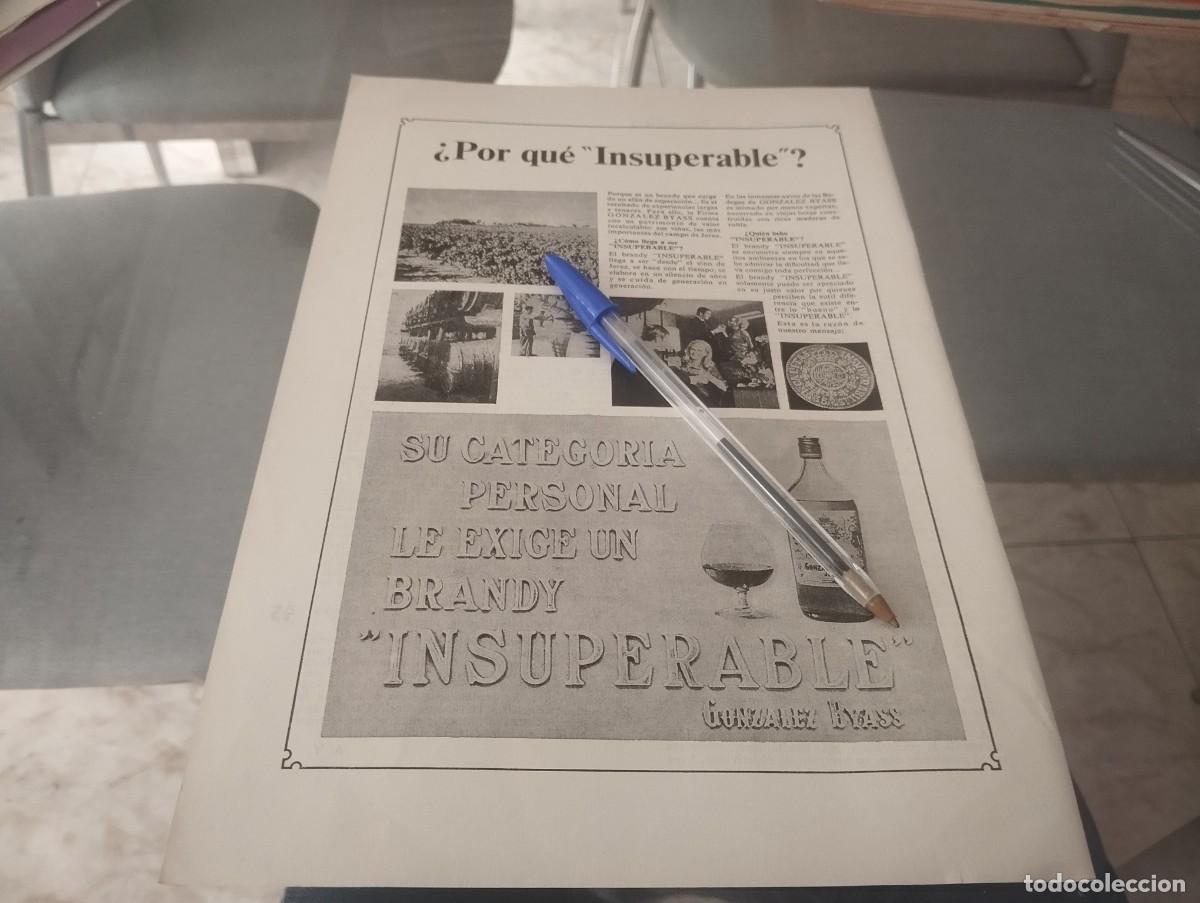Coleccionismo de vinos y licores: BRANDY INSUPERABLE ANUNCIO PUBLICIDAD REVISTA 1970