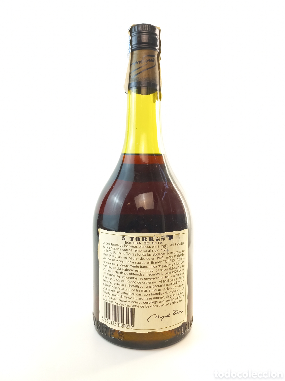 Coleccionismo de vinos y licores: Botella Torres Solera Selecta Imperial Brandy. - Foto 2