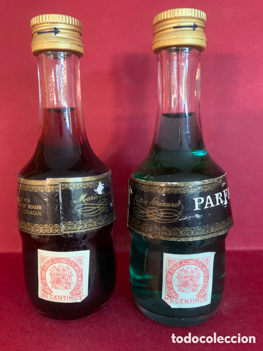 Coleccionismo de vinos y licores: MARIE BRIZARD BOTELLINES BOTELLAS SELLO HACIENDA PESETAS