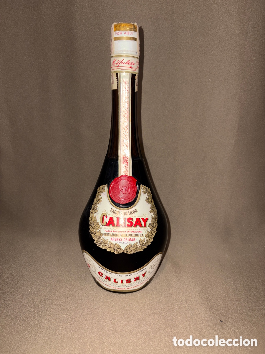 Coleccionismo de vinos y licores: Antigua botella CALISAY,,arenys,sello 4 pesetas,Sin abrir*PRECINTADA*a&ntilde;o 1969*ver fotos*1 litro