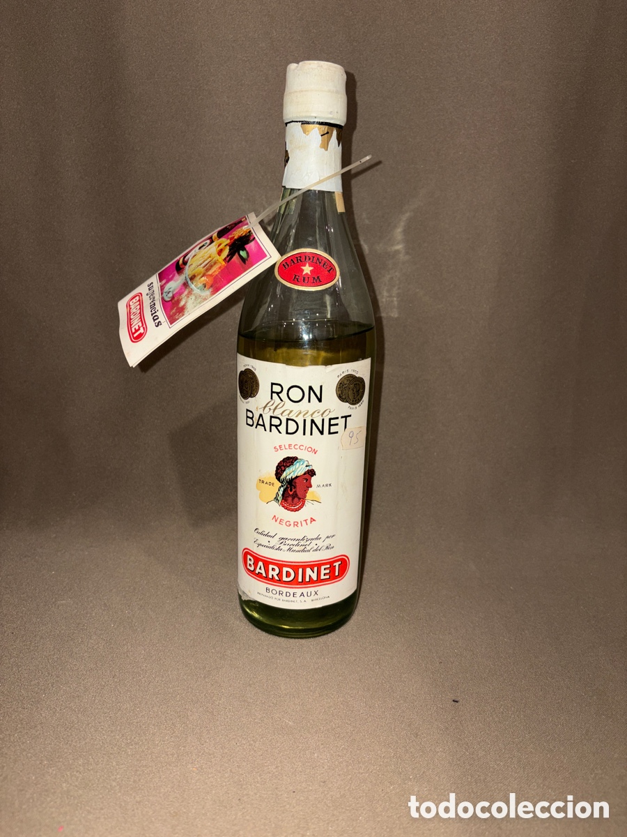 Coleccionismo de vinos y licores: Antigua botella de 1 l Ron Blanco Bardinet a&ntilde;os 70,ver fotos*