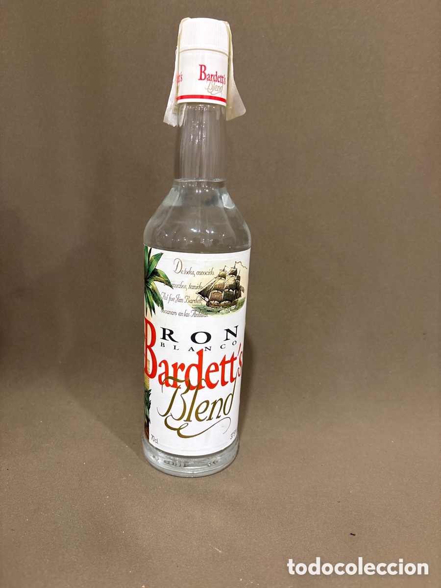 Coleccionismo de vinos y licores: Botella de RON BLANCO BARDETT&rsquo;S BLEND,elaborado en Espa&ntilde;a,G&Eacute;LIDA)barcelona*ver fotos*70 cl,precintad