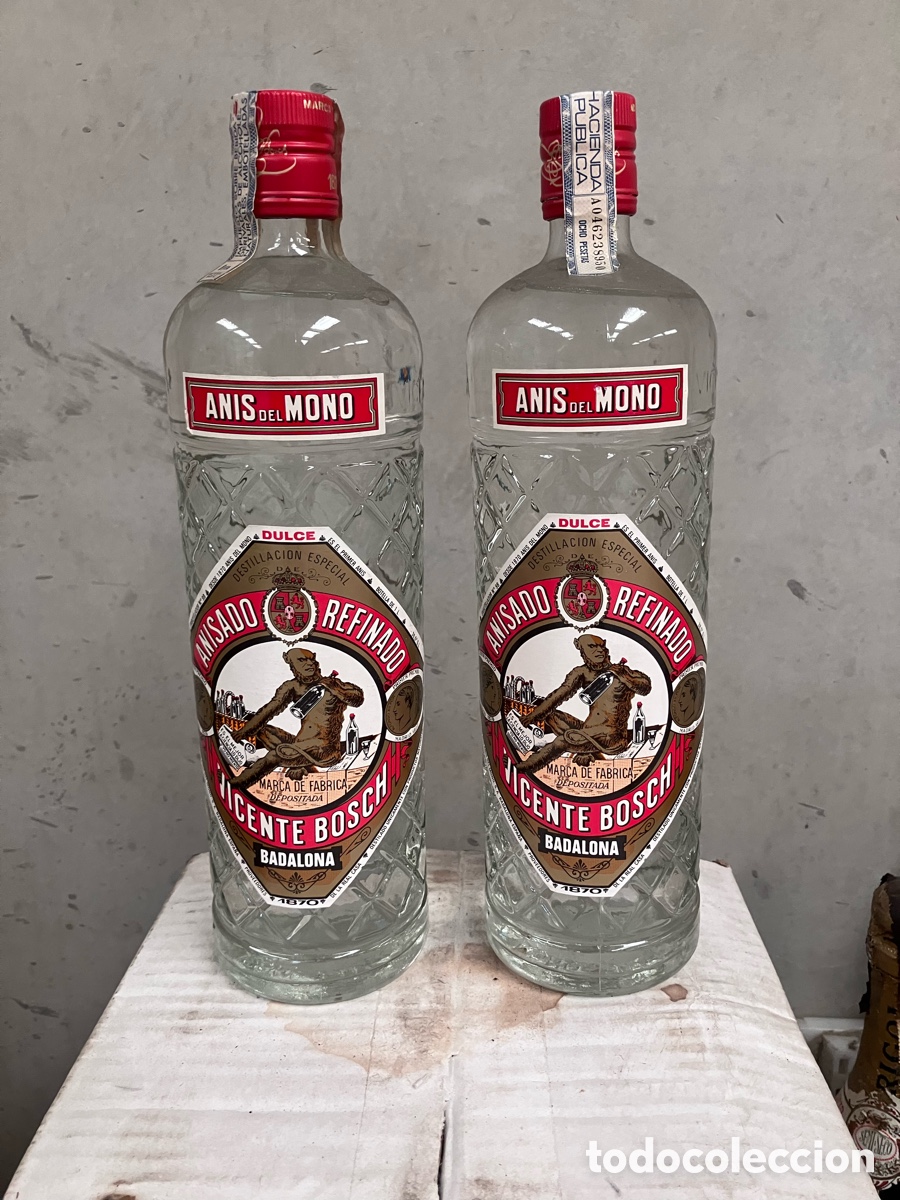 Coleccionismo de vinos y licores: Anis del mono 2 botellas
