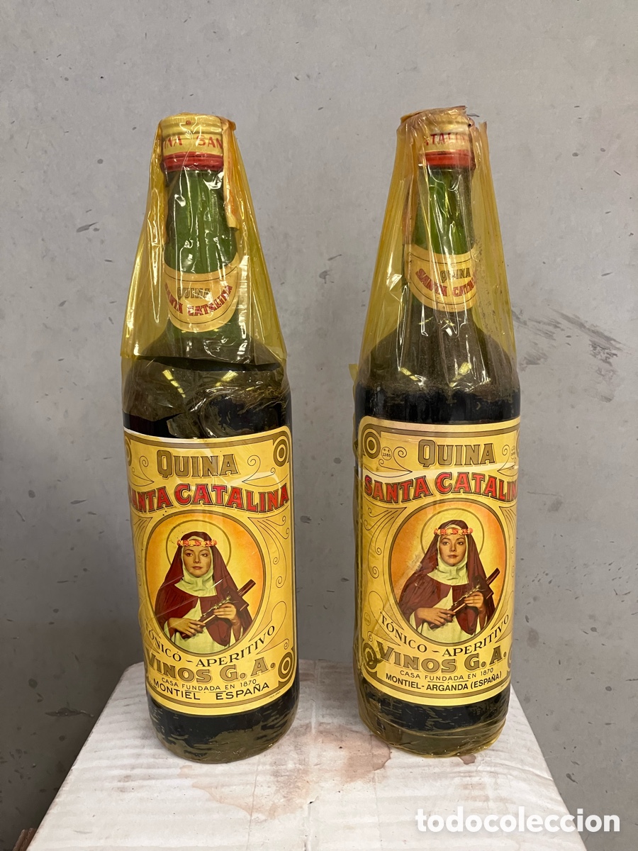 Coleccionismo de vinos y licores: Botellas Quina Santa Catalina - Montiel - Arganda - Llena y precintada