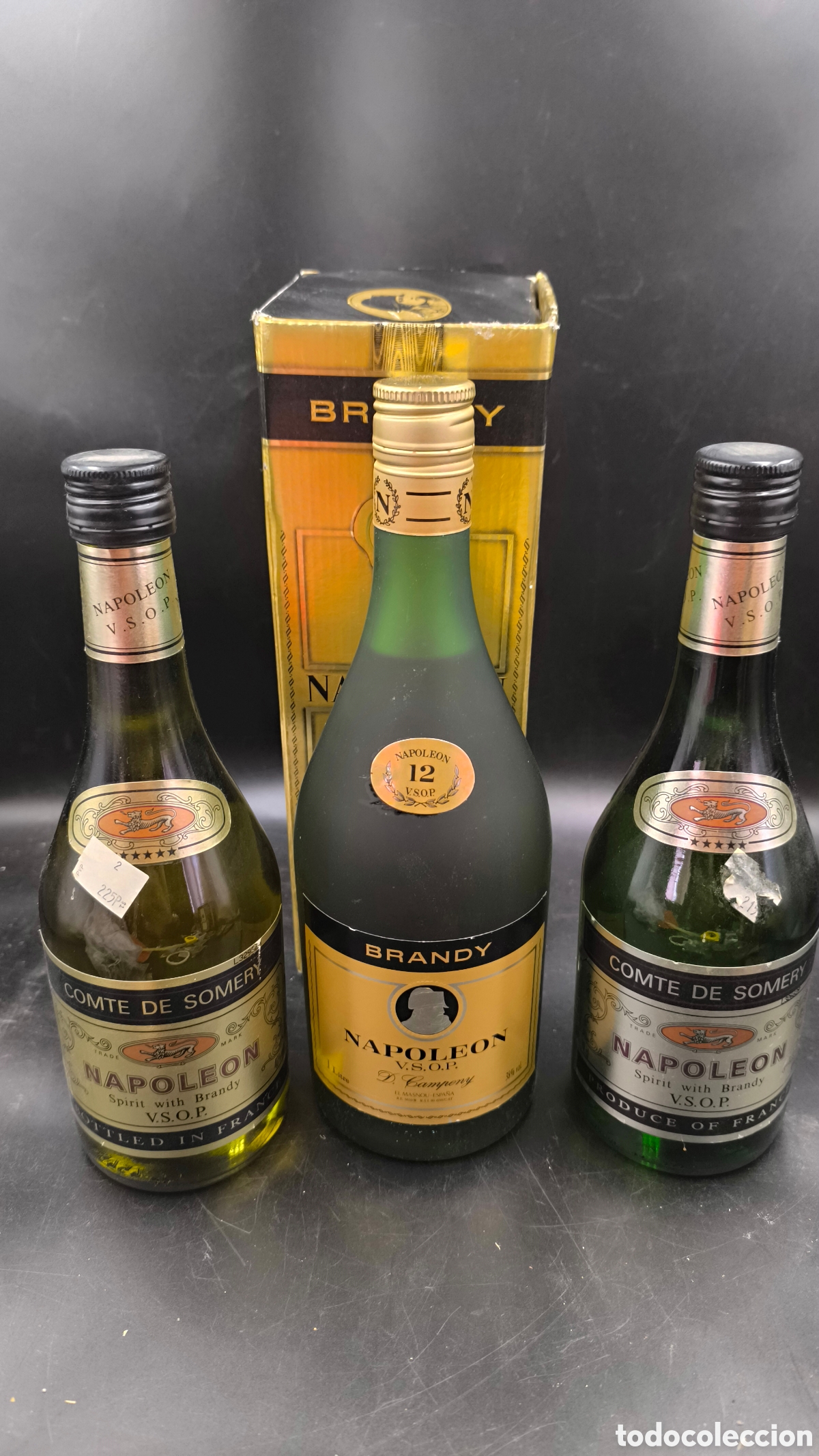 Coleccionismo de vinos y licores: Brandy Napoleon VSOP D. Compeny Masnou de 1 litro y Comte de somery