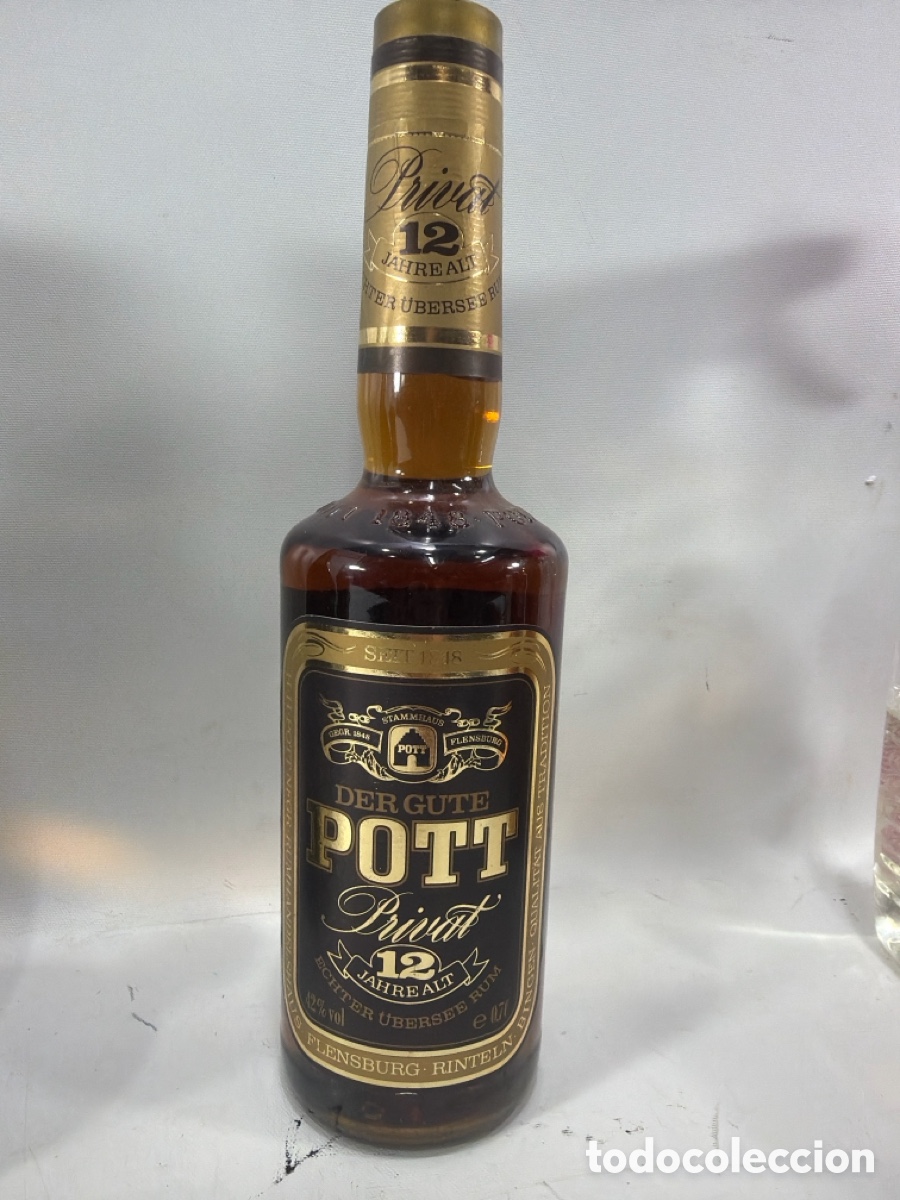 Coleccionismo de vinos y licores: Botella de ron alem&aacute;n Der Gute POTT Privat 12 Jahre Alt,