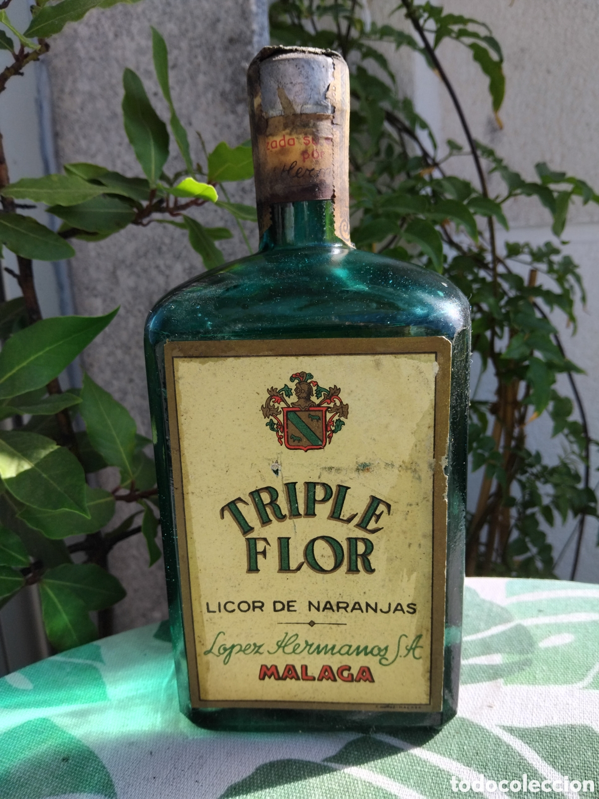 Coleccionismo de vinos y licores: Botella licor de naranjas TRIPME FLOR de bodegas L&oacute;pez Hermanos-M&aacute;laga.Precinto 1,60 cts